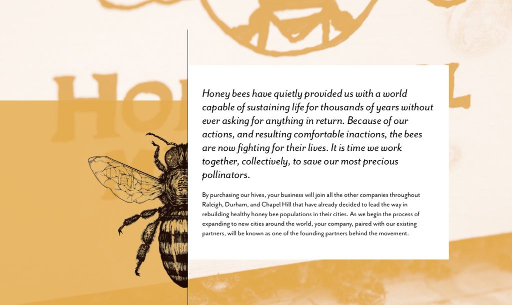 image from the BeeDowntown.org site explaining the importance of bees