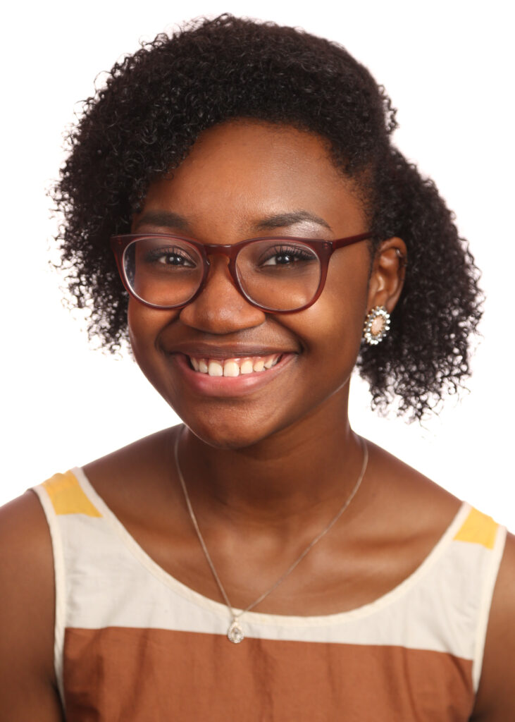 portrait of a young lady with a white background