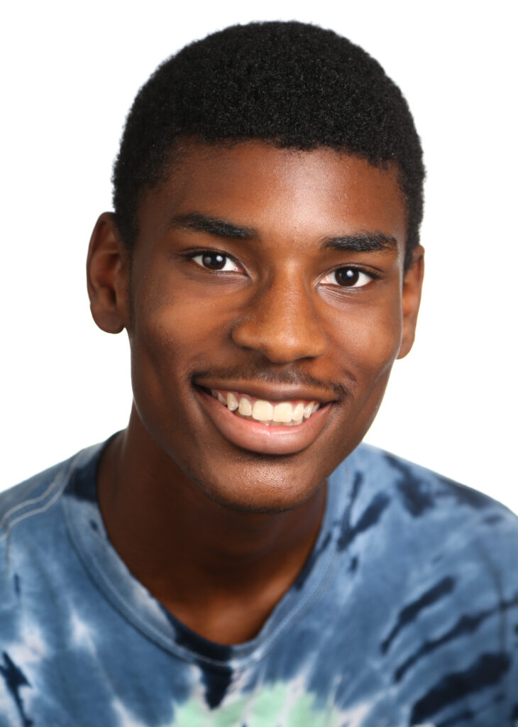 portrait of a young man with a white background