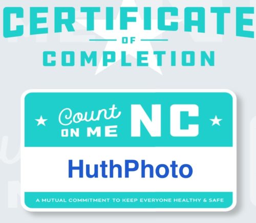 Graphic saying Certificate of Completion' from Count on Me NC for HuthPhoto