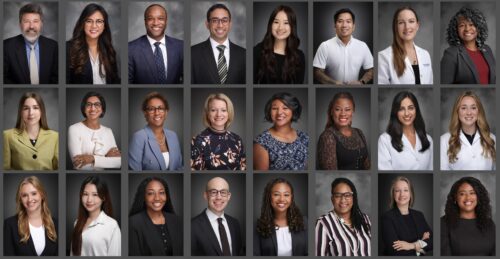 grid of headshot portraits of subjects in business clothing. Photos are very professional and well lit